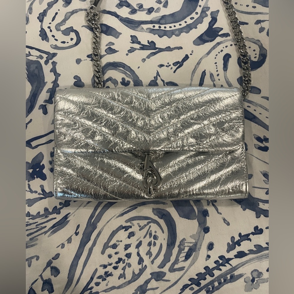 Rebecca Minkoff Silver Quilted Crossbody Bag